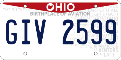 OH license plate GIV2599