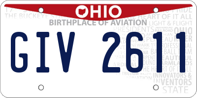 OH license plate GIV2611