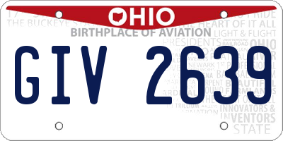 OH license plate GIV2639