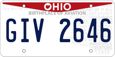 OH license plate GIV2646