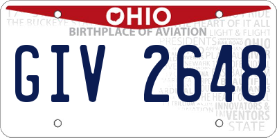OH license plate GIV2648