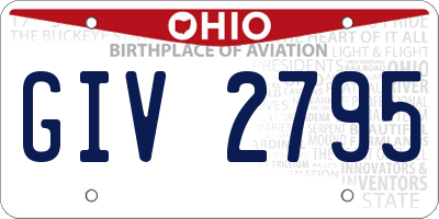 OH license plate GIV2795