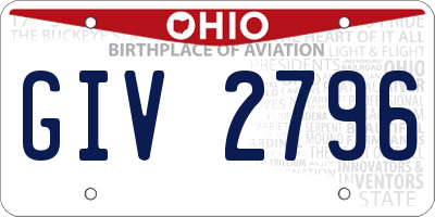 OH license plate GIV2796