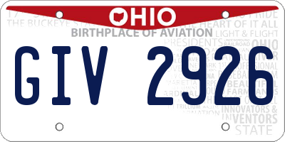 OH license plate GIV2926