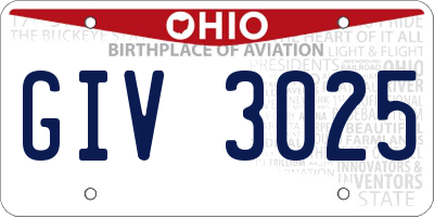 OH license plate GIV3025