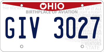 OH license plate GIV3027