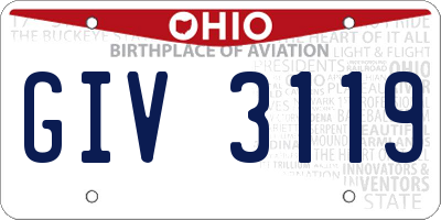 OH license plate GIV3119