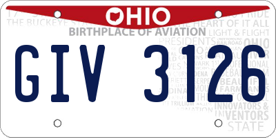 OH license plate GIV3126
