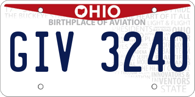 OH license plate GIV3240