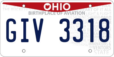 OH license plate GIV3318