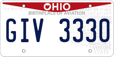 OH license plate GIV3330