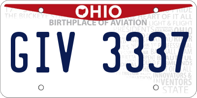 OH license plate GIV3337