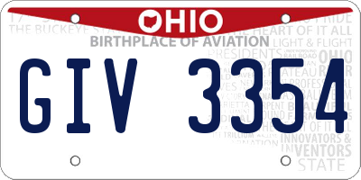 OH license plate GIV3354