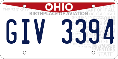 OH license plate GIV3394