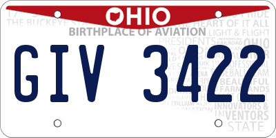 OH license plate GIV3422