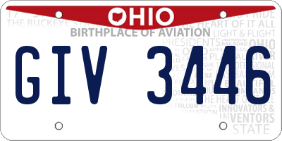 OH license plate GIV3446