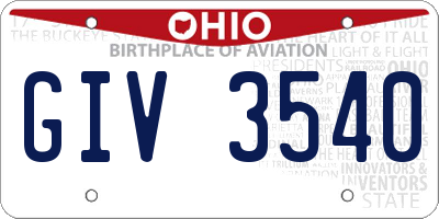 OH license plate GIV3540