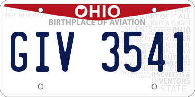 OH license plate GIV3541
