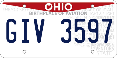 OH license plate GIV3597