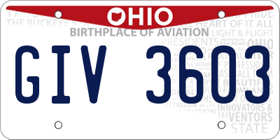 OH license plate GIV3603