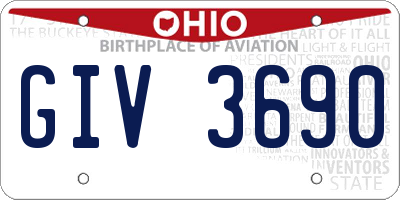 OH license plate GIV3690