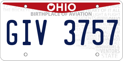 OH license plate GIV3757