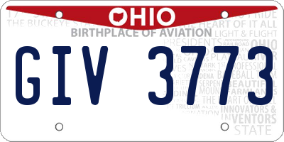 OH license plate GIV3773