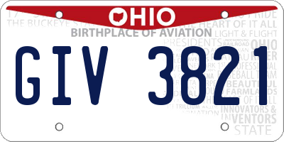 OH license plate GIV3821