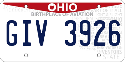 OH license plate GIV3926