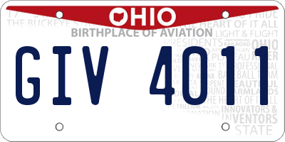 OH license plate GIV4011