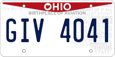 OH license plate GIV4041