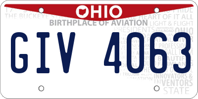 OH license plate GIV4063