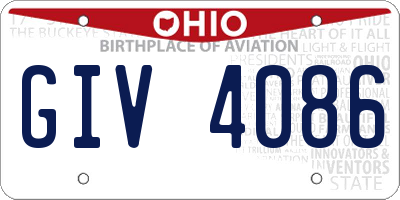 OH license plate GIV4086