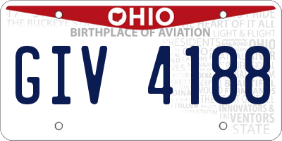 OH license plate GIV4188