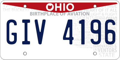 OH license plate GIV4196