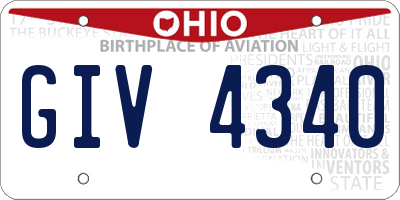 OH license plate GIV4340