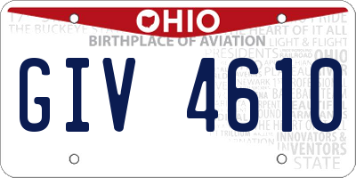 OH license plate GIV4610