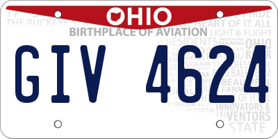 OH license plate GIV4624