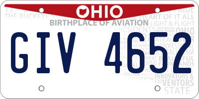 OH license plate GIV4652
