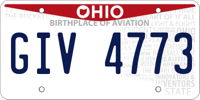 OH license plate GIV4773
