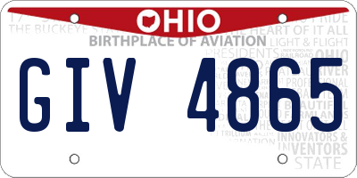 OH license plate GIV4865