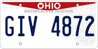 OH license plate GIV4872
