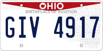 OH license plate GIV4917