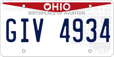 OH license plate GIV4934