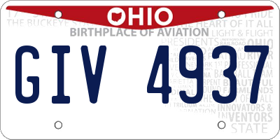 OH license plate GIV4937