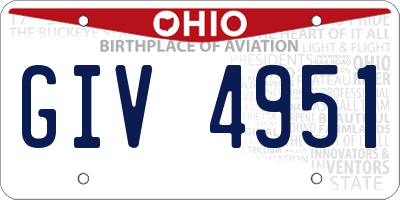 OH license plate GIV4951