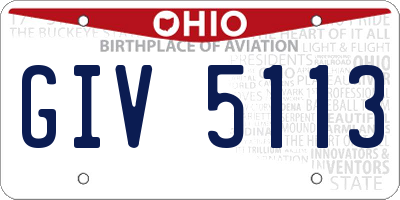 OH license plate GIV5113