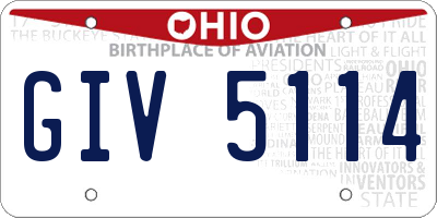 OH license plate GIV5114