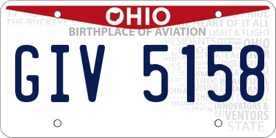 OH license plate GIV5158