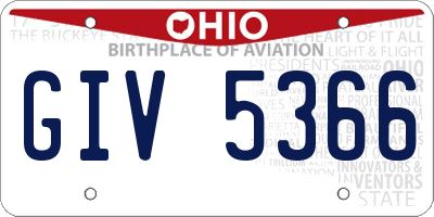 OH license plate GIV5366